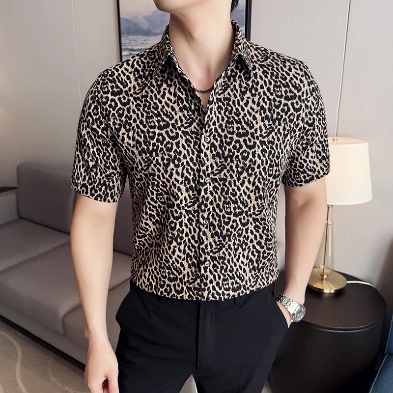 Camisas De Hombre Fashion Leopard Pattern Men's Shirt High Quality Business Social Banquet Slim Fit Versatile Shirt Size 4XL-M
Camisas De Hombre Fashion Leopard Pattern Men's Shirt High Quality Business Social Banquet Slim Fit Versatile Shirt Size 4XL-M