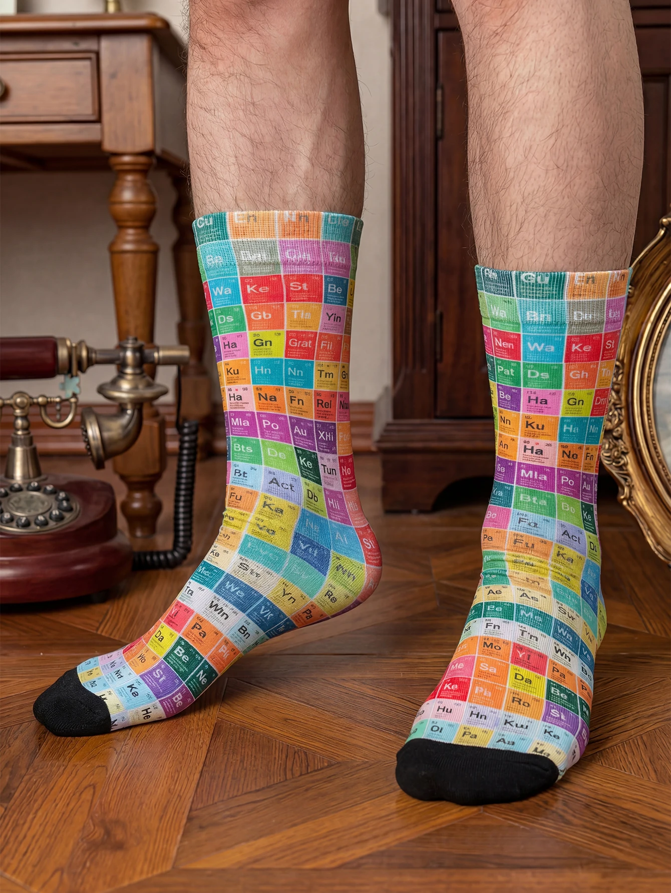 1 Pair of Creative Periodic Table Style Mid-Calf Socks, Men's Mid-Calf Socks, Novel and Interesting, Trendy Summer Wear
1 Pair of Creative Periodic Table Style Mid-Calf Socks, Men's Mid-Calf Socks, Novel and Interesting, Trendy Summer Wear