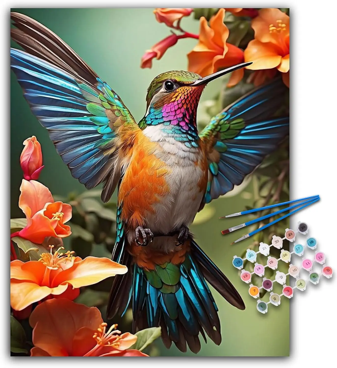 Hummingbird Paint by Numbers Kit for Adults, DIY Acrylic Oil Painting on Canvas 16x20 Inch, Home Wall Decor Gift
Hummingbird Paint by Numbers Kit for Adults, DIY Acrylic Oil Painting on Canvas 16x20 Inch, Home Wall Decor Gift