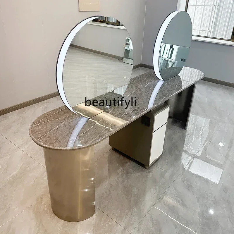 Barber Shop with Light Dressing Table Barber Shop Marble Mirror Hair Salon Hot Dyeing Dressing Table Hair Salon Dressing Table
Barber Shop with Light Dressing Table Barber Shop Marble Mirror Hair Salon Hot Dyeing Dressing Table Hair Salon Dressing Table