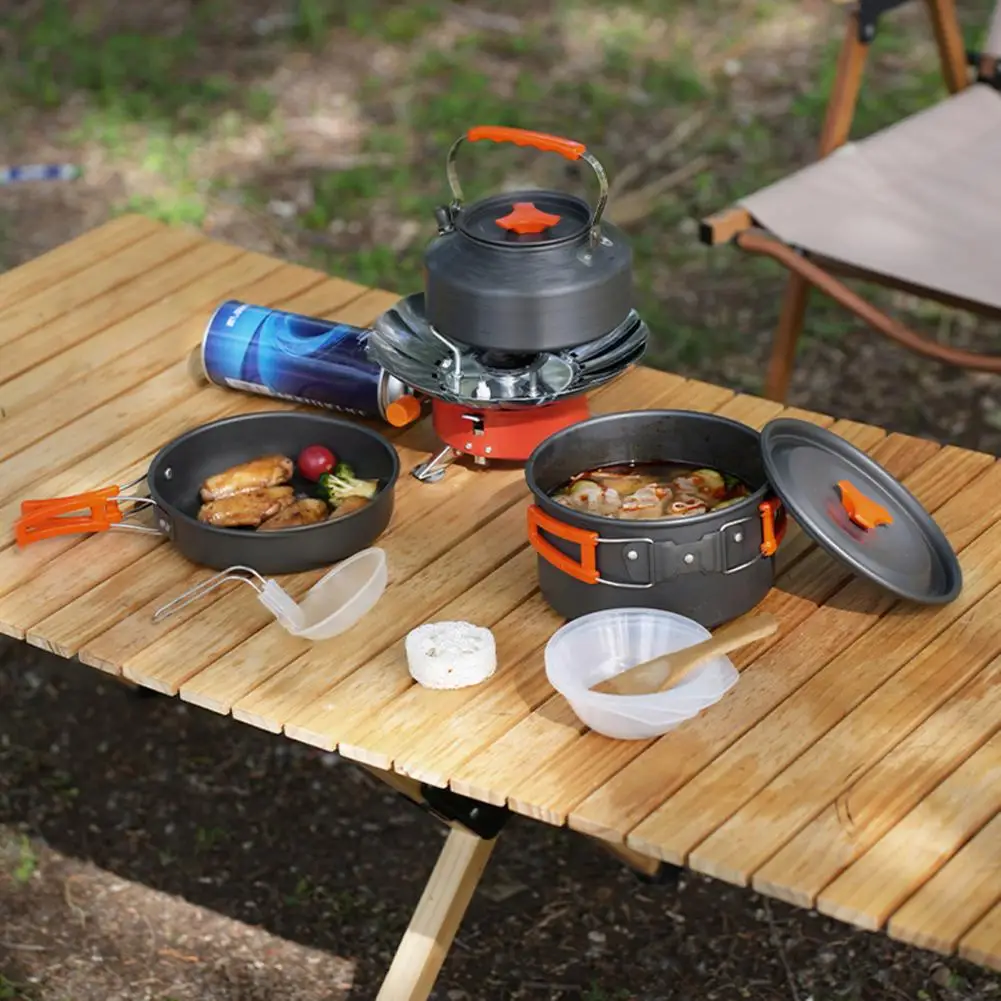 Foldable Handle Cookware Portable Camping Cookware Set for 2-3 People Non-stick Alumina Pots Pans Utensils for Outdoor
Foldable Handle Cookware Portable Camping Cookware Set for 2-3 People Non-stick Alumina Pots Pans Utensils for Outdoor