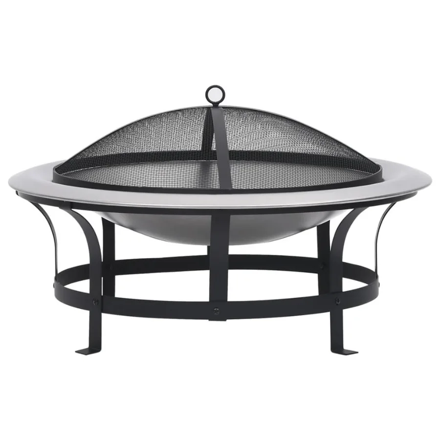 Outdoor Fire Pit with Grill Stainless Steel 29.9 
Outdoor Fire Pit with Grill Stainless Steel 29.9