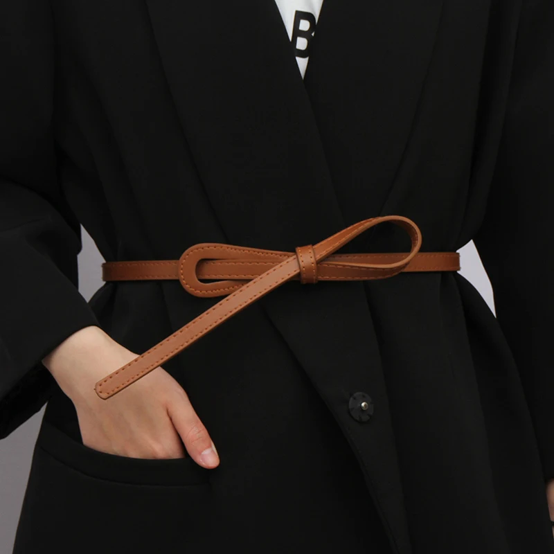 Fashionable Thin Knotted Belts Womens Classy Waist Accessory PU Straps Long Designer Dress Coat Waistbands
Fashionable Thin Knotted Belts Womens Classy Waist Accessory PU Straps Long Designer Dress Coat Waistbands