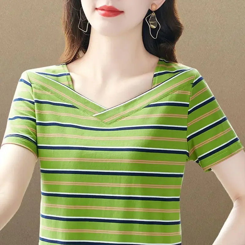 New Striped Printed Round Neck Wear Loose and Comfortable Temperament Spring and Autumn New Women's Clothing
New Striped Printed Round Neck Wear Loose and Comfortable Temperament Spring and Autumn New Women's Clothing