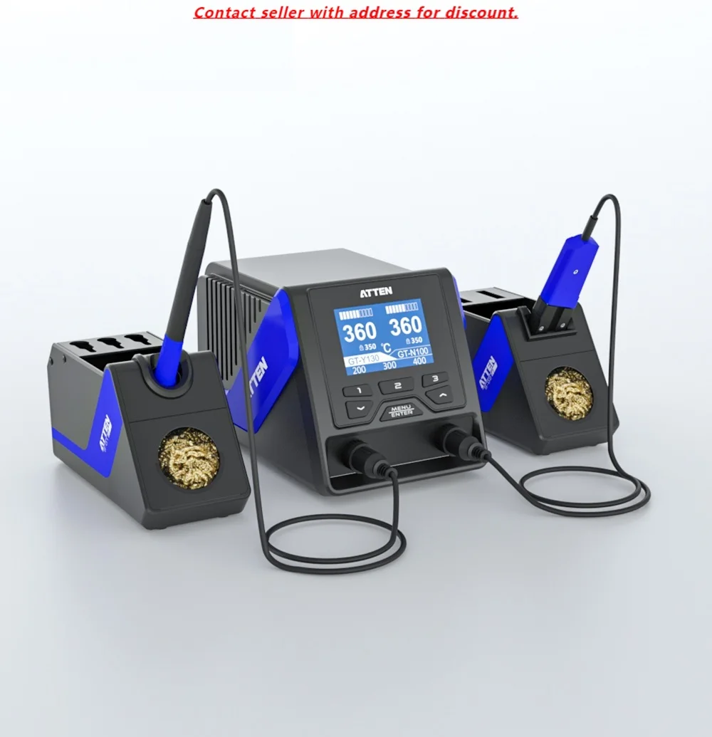 ATTEN GT-6200 Soldering Station High-power Dual-channel Lead-free Repair Soldering Station For Mobile Phone Repair
ATTEN GT-6200 Soldering Station High-power Dual-channel Lead-free Repair Soldering Station For Mobile Phone Repair