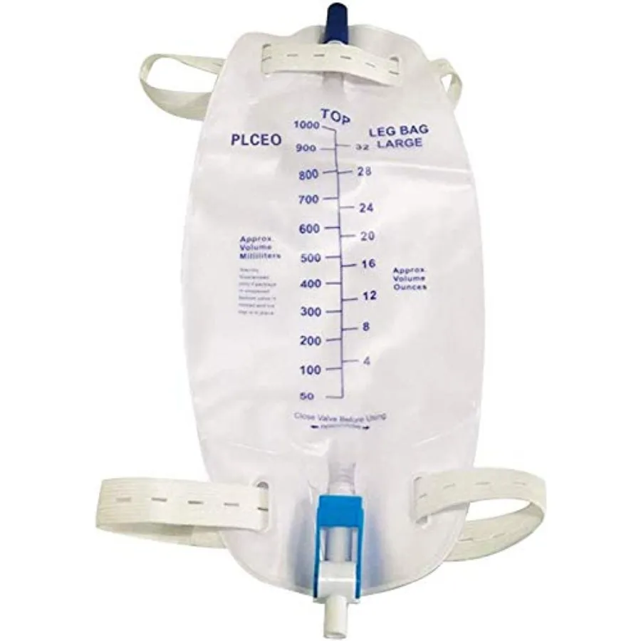 Easy-Tap Leg Bag Urinary Drainage Bag, 1000ml, Anti-Reflux Valve, Cloth Straps, Easy Flip Drain Pack of 3
Easy-Tap Leg Bag Urinary Drainage Bag, 1000ml, Anti-Reflux Valve, Cloth Straps, Easy Flip Drain Pack of 3