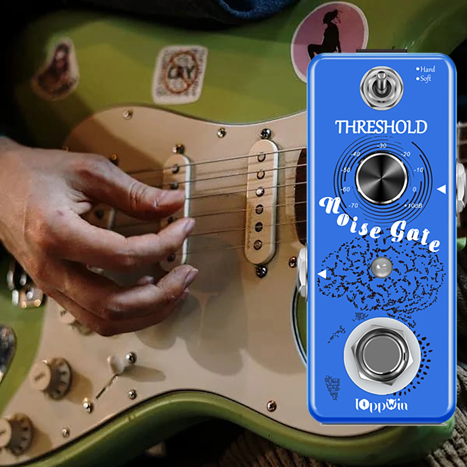 IOppWin Dual-Mode Noise Gate Pedal - Hard/Soft Noise Reduction, Metal Housing, True Bypass for Electric Guitar/Bass
IOppWin Dual-Mode Noise Gate Pedal - Hard/Soft Noise Reduction, Metal Housing, True Bypass for Electric Guitar/Bass