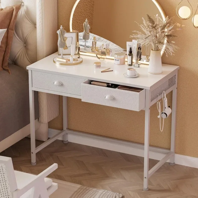 Furologee Small Computer Desk with Fabric Drawers, Simple Home Office Writing Desk, Dressing Table with Hooks
Furologee Small Computer Desk with Fabric Drawers, Simple Home Office Writing Desk, Dressing Table with Hooks