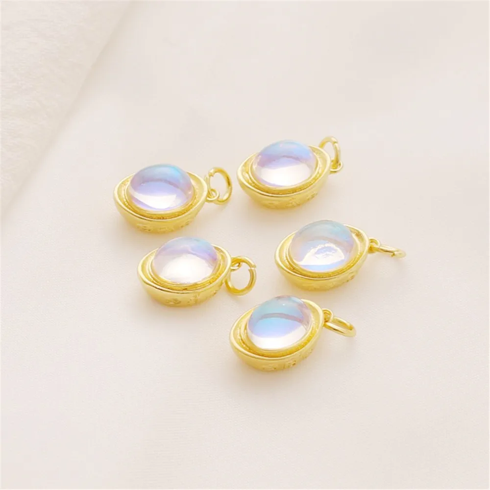 18K Ancient Gold Color Inlaid Moonlight Cat's Eye Small Ingot Pendant Diy Jewelry Bracelet Necklace Charm Pendant
18K Ancient Gold Color Inlaid Moonlight Cat's Eye Small Ingot Pendant Diy Jewelry Bracelet Necklace Charm Pendant