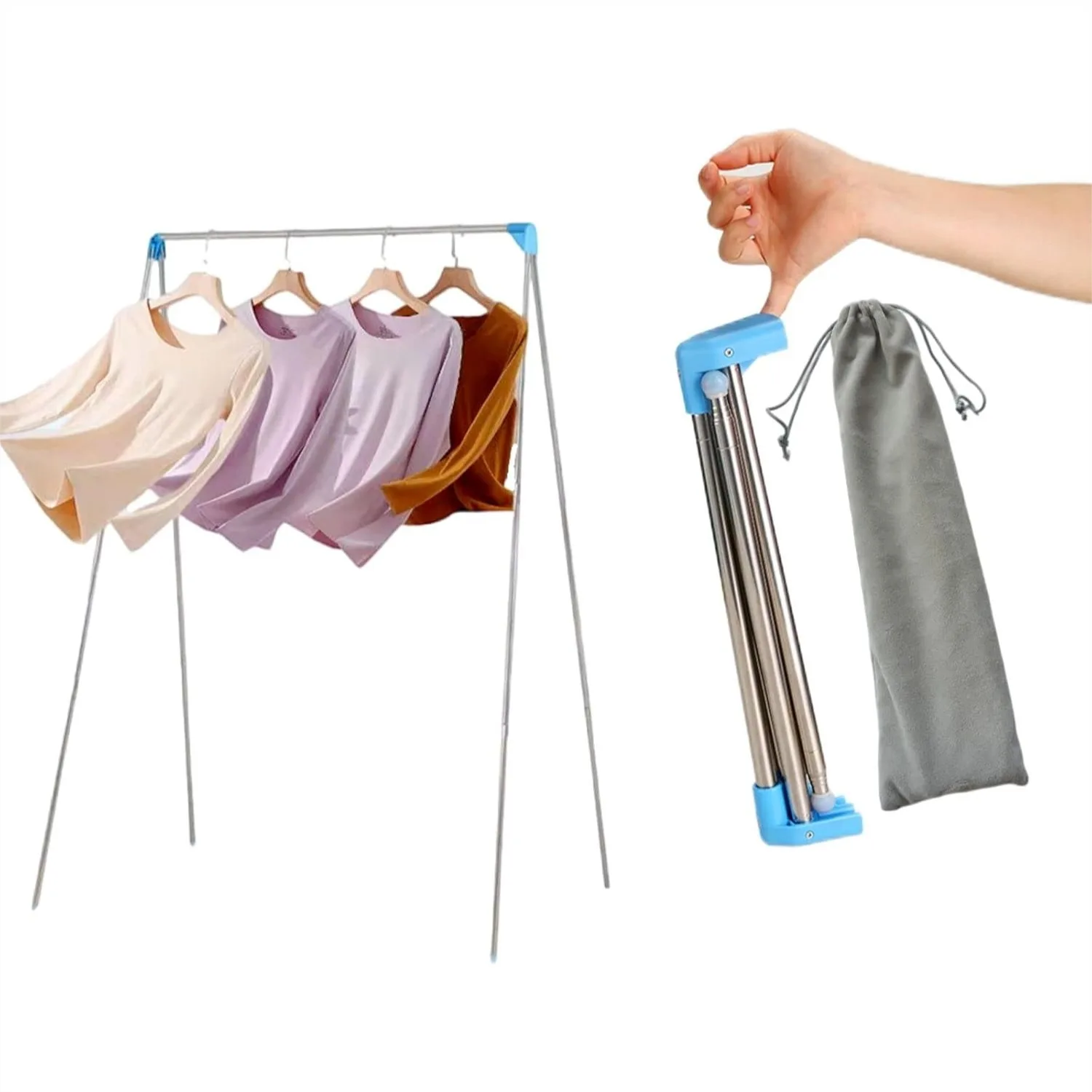 Portable Folding Garment Rack, Compact Clothes Drying Rack for Travel, Camping, RV, and Laundry
Portable Folding Garment Rack, Compact Clothes Drying Rack for Travel, Camping, RV, and Laundry