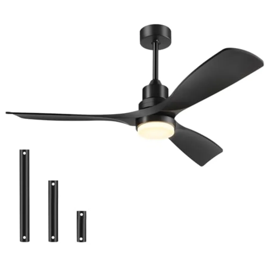 Patio bedroom indoor/outdoor ceiling fan with lights, black metal, black, quiet reversible DC motor, 52-inch, 3 blades, 3 downr
Patio bedroom indoor/outdoor ceiling fan with lights, black metal, black, quiet reversible DC motor, 52-inch, 3 blades, 3 downr