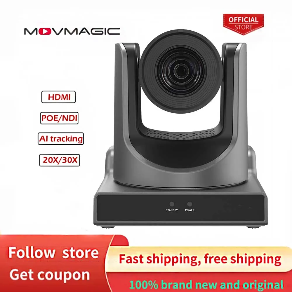MOVMAGIC AI отслеживание NDI | HX Ptz Camera 20X 30X Камера для видеоконференций с POE HDMI SDI USB-выход ptz Церковное вещание
MOVMAGIC AI отслеживание NDI | HX Ptz Camera 20X 30X Камера для видеоконференций с POE HDMI SDI USB-выход ptz Церковное вещание