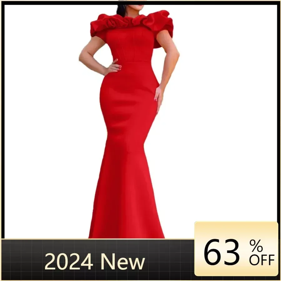 African Maxi Dresses for Women Summer Elegant African Short Sleeve Polyester Solid Color Mermaid Long Dress African Dresses
African Maxi Dresses for Women Summer Elegant African Short Sleeve Polyester Solid Color Mermaid Long Dress African Dresses