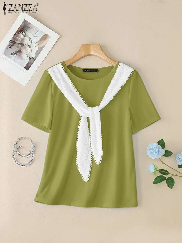 2025 ZANZEA Women Summer Short Sleeve Work Blouses Casual O Neck Loose Blusas Femme Tops Tunic Stylish Lace Up Holiday Shirt
2025 ZANZEA Women Summer Short Sleeve Work Blouses Casual O Neck Loose Blusas Femme Tops Tunic Stylish Lace Up Holiday Shirt