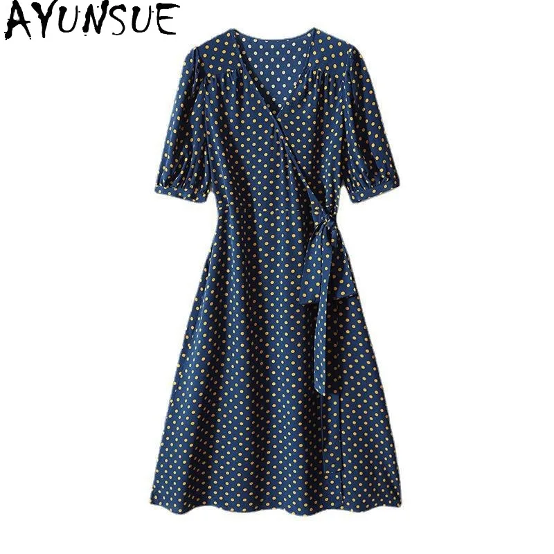 AYUNSUE 100% Mulberry Silk Dresses for Women Mid-length Dot Dress Woman Elegant Summer Dresses 2026 Woman Clothes Платье Женское
AYUNSUE 100% Mulberry Silk Dresses for Women Mid-length Dot Dress Woman Elegant Summer Dresses 2026 Woman Clothes Платье Женское