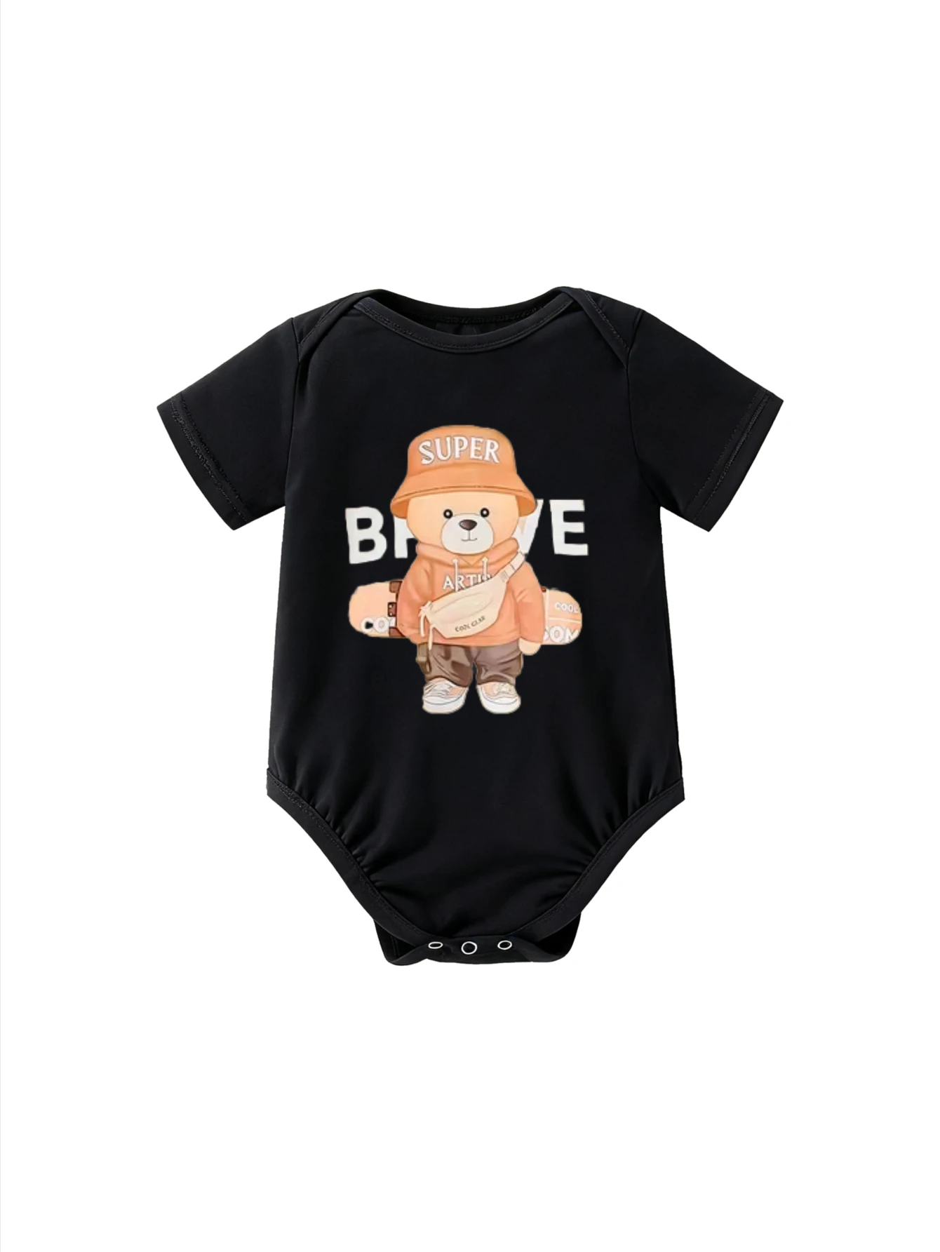 Children's Bodysuit Round Neck Super Brave Bear Graphic Unisex For Boys Girls Ideal For Adventure Theme Play
Children's Bodysuit Round Neck Super Brave Bear Graphic Unisex For Boys Girls Ideal For Adventure Theme Play
