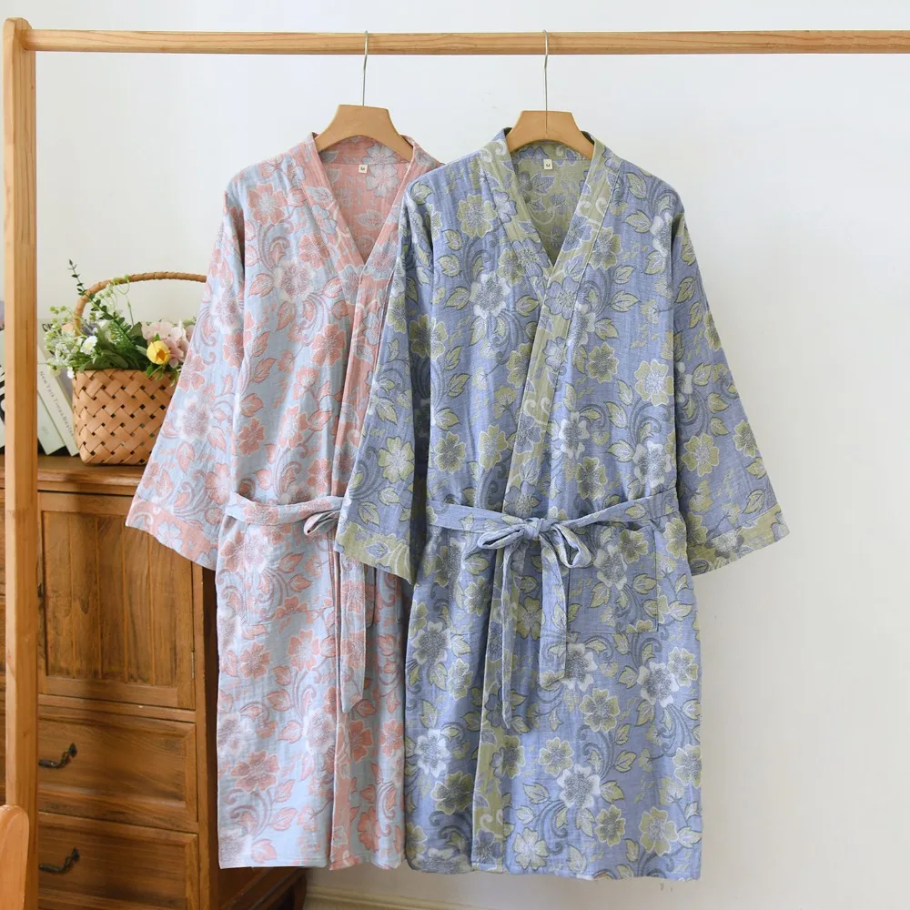 Kimono Robe Women's Bathrobe Female Homewear Cardigan Thin Home Clothes Pure Cotton Floral Print Robes for Women Dressing Gown
Kimono Robe Women's Bathrobe Female Homewear Cardigan Thin Home Clothes Pure Cotton Floral Print Robes for Women Dressing Gown