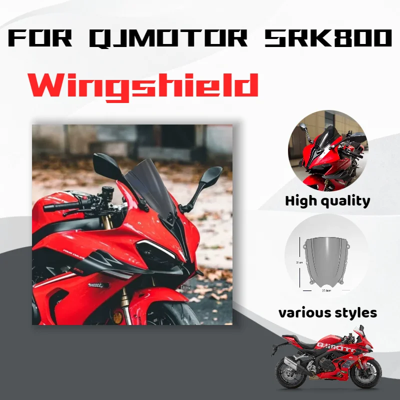 For QJMOTOR SRK800, modified racing windshield with increased height, length, and width.
For QJMOTOR SRK800, modified racing windshield with increased height, length, and width.