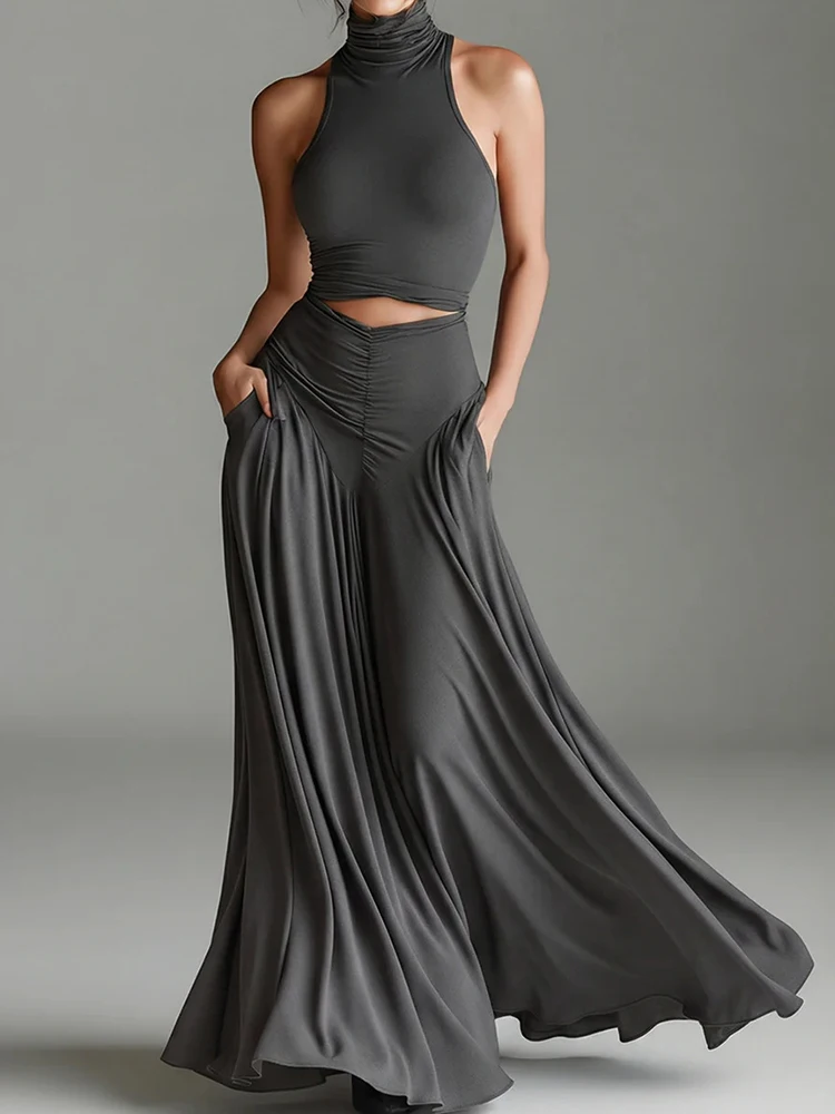 Women's Turtleneck Sleeveless Pullover Short Top with Maxi Skirts Two-Piece Set Casual Elegant Holiday Simple Outfit Streetwear
Women's Turtleneck Sleeveless Pullover Short Top with Maxi Skirts Two-Piece Set Casual Elegant Holiday Simple Outfit Streetwear