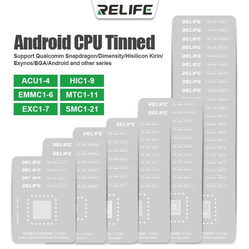 RL-044 58PCS Android Series Chip Planting Tin Steel Stencil Set Support for Various Android Series Phones Repair Tools
RL-044 58PCS Android Series Chip Planting Tin Steel Stencil Set Support for Various Android Series Phones Repair Tools