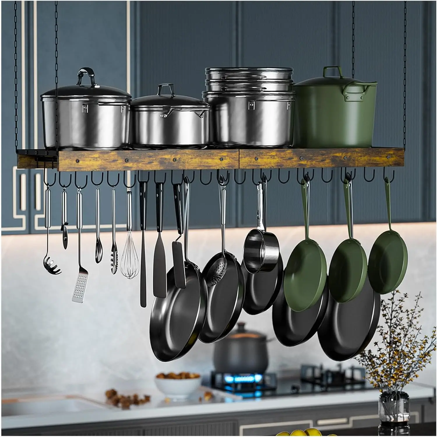 Extra Large Pot Rack,Pot Rack Hanging,Hanging Pot Rack Ceiling Mount,Vintage Pot Hangers for Kitchen Ceiling
Extra Large Pot Rack,Pot Rack Hanging,Hanging Pot Rack Ceiling Mount,Vintage Pot Hangers for Kitchen Ceiling