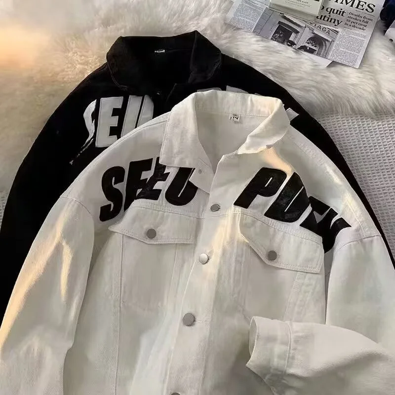 Loose Fit Men's Denim Jaet Autumn Casual Workwear Cartoon Print Multiple kets Faionable Youthful Long Sve Coat
Loose Fit Men's Denim Jaet Autumn Casual Workwear Cartoon Print Multiple kets Faionable Youthful Long Sve Coat