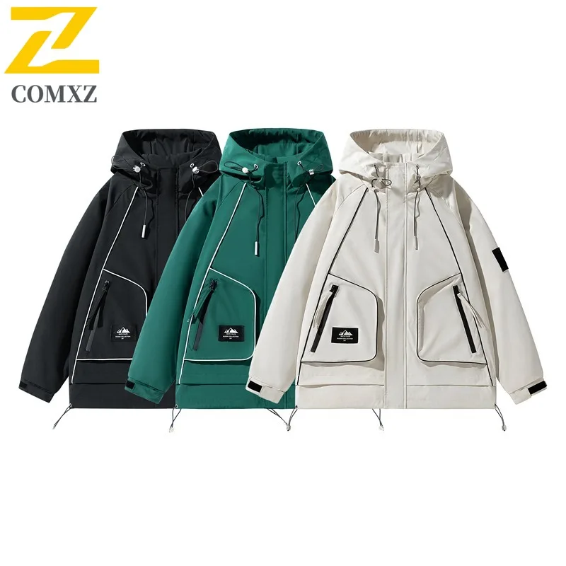 COMXZ Мужская ветровка, свободная водонепроницаемая однотонная дорожная стильная куртка-тренч для кемпинга, 2025 прочная повседневная куртка для прогулок
COMXZ Мужская ветровка, свободная водонепроницаемая однотонная дорожная стильная куртка-тренч для кемпинга, 2025 прочная повседневная куртка для прогулок
