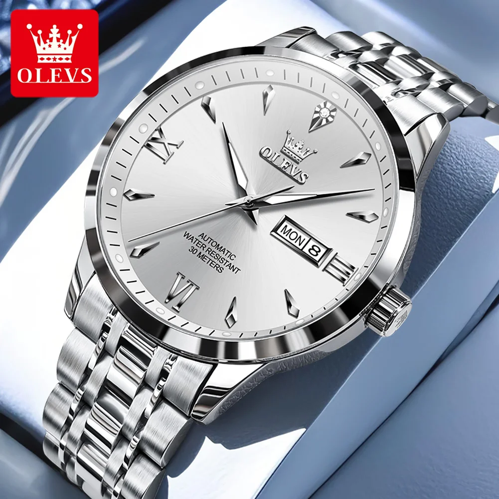 OLEVS Men's Watches Business Fashion Fine Steel Original Brand Automatic Mechanical Wristwatch Waterproof Luminous Date Week New
OLEVS Men's Watches Business Fashion Fine Steel Original Brand Automatic Mechanical Wristwatch Waterproof Luminous Date Week New