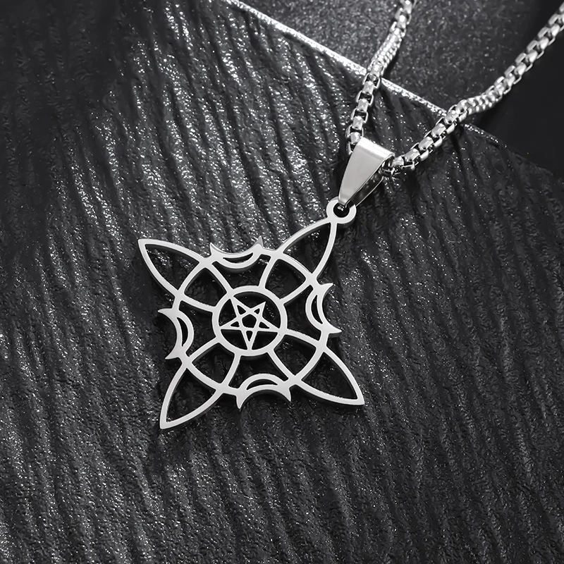 Witch Pentagram Celtic Knot Necklace Stainless Steel Crescent Star Pendant Necklace Men Women Amulet Jewelry
Witch Pentagram Celtic Knot Necklace Stainless Steel Crescent Star Pendant Necklace Men Women Amulet Jewelry