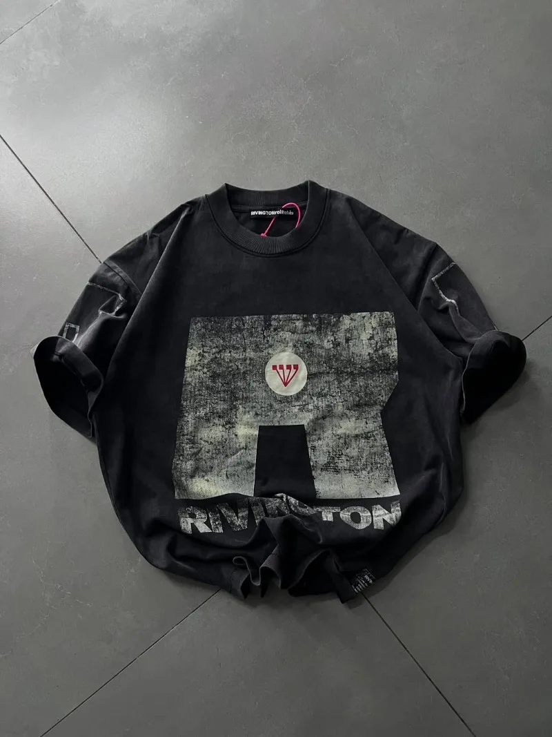 Gothic retro Y2K oversized letter print short-sleeved trendy fashion hip-hop Harajuku High Street round-neck men T-shirt 
Gothic retro Y2K oversized letter print short-sleeved trendy fashion hip-hop Harajuku High Street round-neck men T-shirt