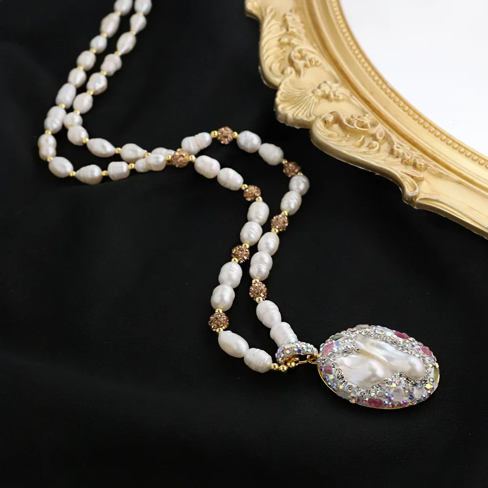 Original Diamond Natural Fresh Water Baroque Pearl Necklace Elegant Amethyst Fashion Sweater Chain Collor Women Jewelry Gift
Original Diamond Natural Fresh Water Baroque Pearl Necklace Elegant Amethyst Fashion Sweater Chain Collor Women Jewelry Gift