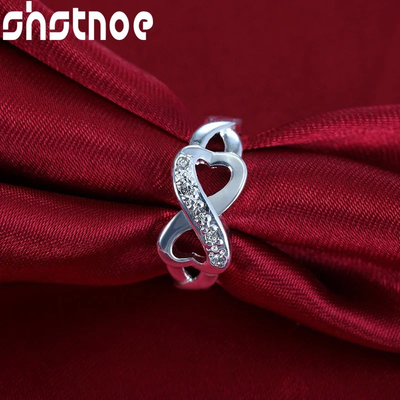 SHSTONE 925 Sterling Silver Ring Double Heart Zircon Rings For Women Party Wedding Fashion Jewelry Wholesale High Quality Gift
SHSTONE 925 Sterling Silver Ring Double Heart Zircon Rings For Women Party Wedding Fashion Jewelry Wholesale High Quality Gift