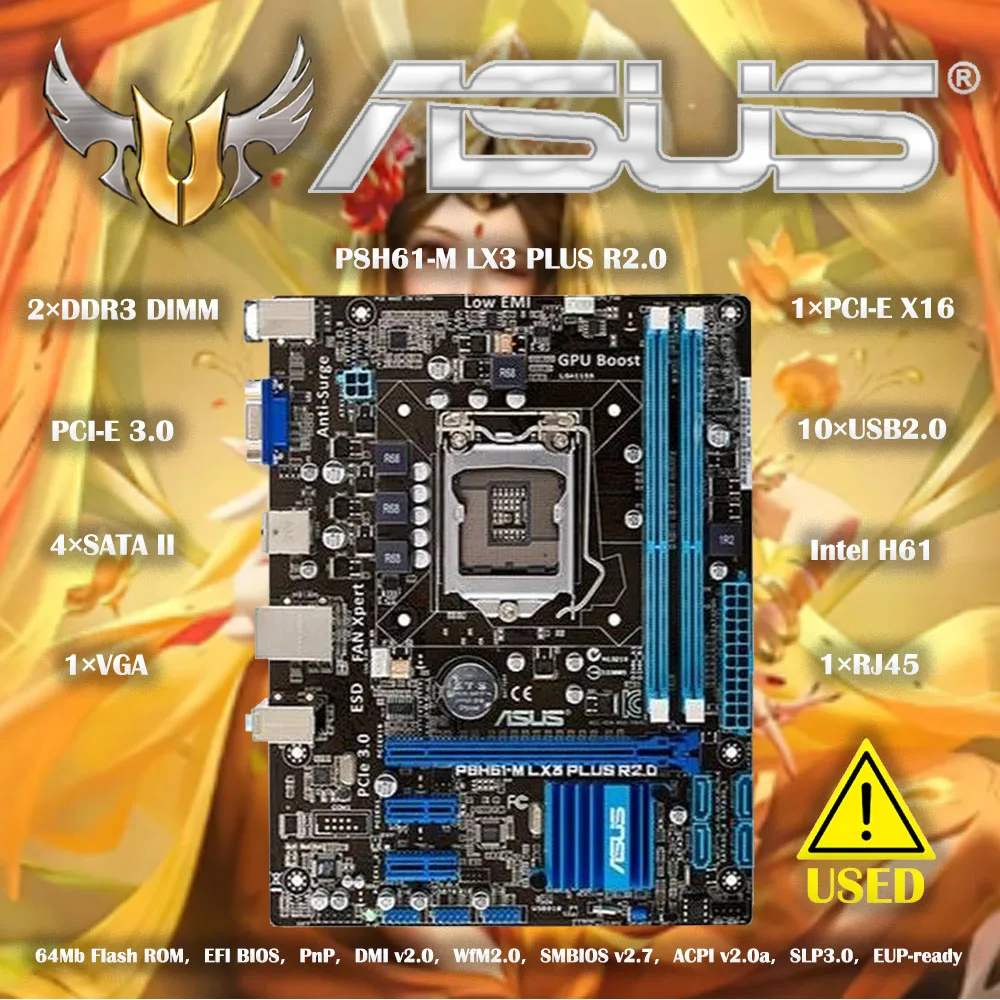 Настольная Материнская плата Asus P8H61-M LX3 PLUS R2.0 H61 Socket LGA 1155 i3 i5 i7 DDR3 16G uATX UEFI BIOS
Настольная Материнская плата Asus P8H61-M LX3 PLUS R2.0 H61 Socket LGA 1155 i3 i5 i7 DDR3 16G uATX UEFI BIOS