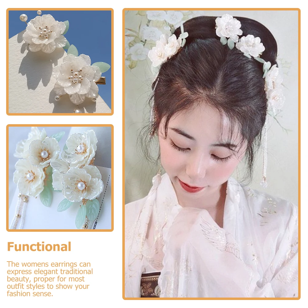 Chinese Classical Hanfu Headwear Hair Clips Women Earrings Flower Hairpin Girls Accessories Bridal Daily Wear Party Wedding Prom
Chinese Classical Hanfu Headwear Hair Clips Women Earrings Flower Hairpin Girls Accessories Bridal Daily Wear Party Wedding Prom