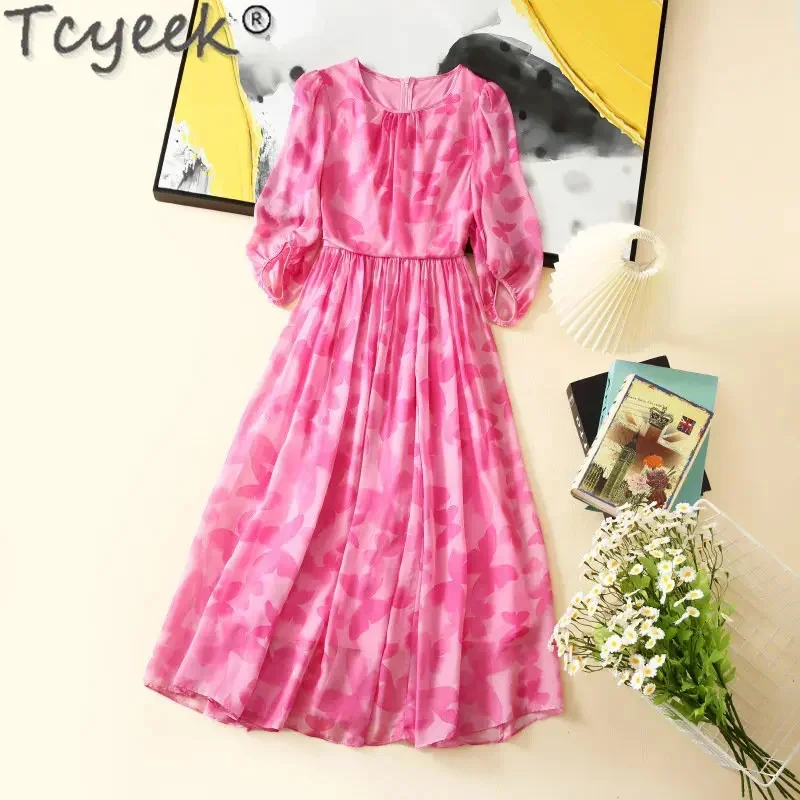 Woman's Tcyeek es Summer 2024 High-end 100% Mulberry Silk Print High Waist Midi Dress Women Clothing Vestido Feminino
Woman's Tcyeek es Summer 2024 High-end 100% Mulberry Silk Print High Waist Midi Dress Women Clothing Vestido Feminino