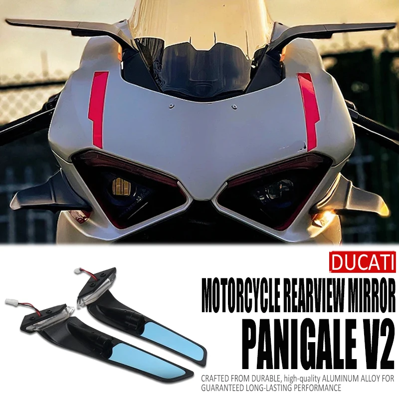 Новинка для Ducati Panigale V2 2020-2024 PANIGALE V4 2019-2024 мотоциклетные зеркала заднего вида со светодиодными вращающимися регулируемыми зеркалами на крыле
Новинка для Ducati Panigale V2 2020-2024 PANIGALE V4 2019-2024 мотоциклетные зеркала заднего вида со светодиодными вращающимися регулируемыми зеркалами на крыле