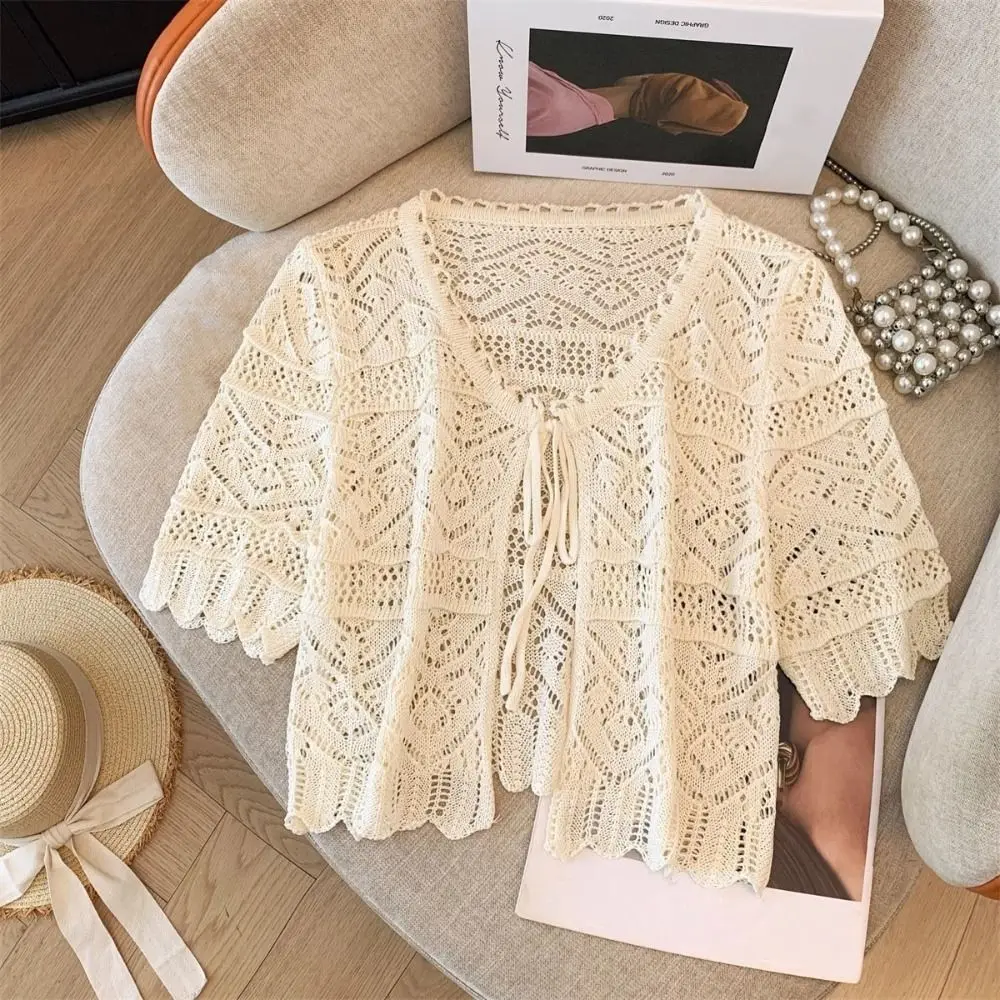 Fashion Flower Knitted Cardigan Hollow Out Thin Short Sleeve Shawl Short Sleeve Casual Outwear Women
Fashion Flower Knitted Cardigan Hollow Out Thin Short Sleeve Shawl Short Sleeve Casual Outwear Women