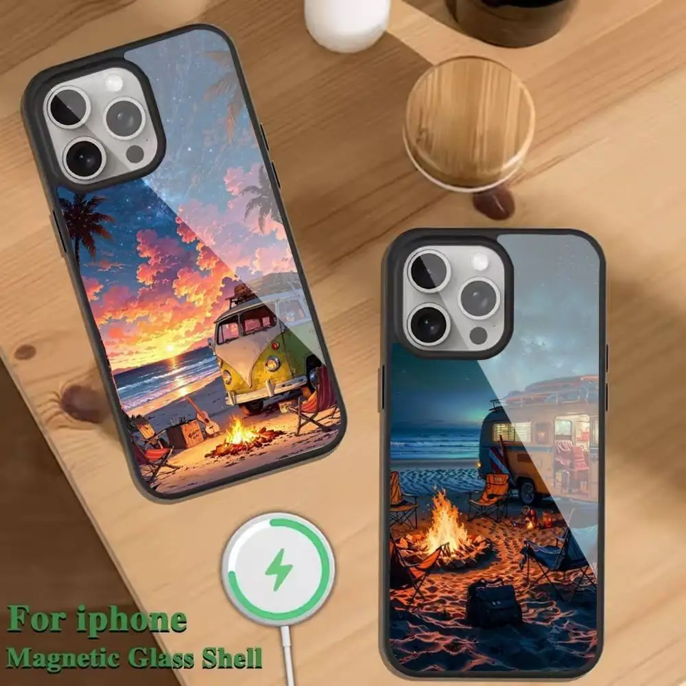 Combi Van Car Outdoor Camping Phone Case For Magnetic Wireless Charge Cover For iphone 16 15 14 13 12 11 Pro Max Plus Coque 
Combi Van Car Outdoor Camping Phone Case For Magnetic Wireless Charge Cover For iphone 16 15 14 13 12 11 Pro Max Plus Coque