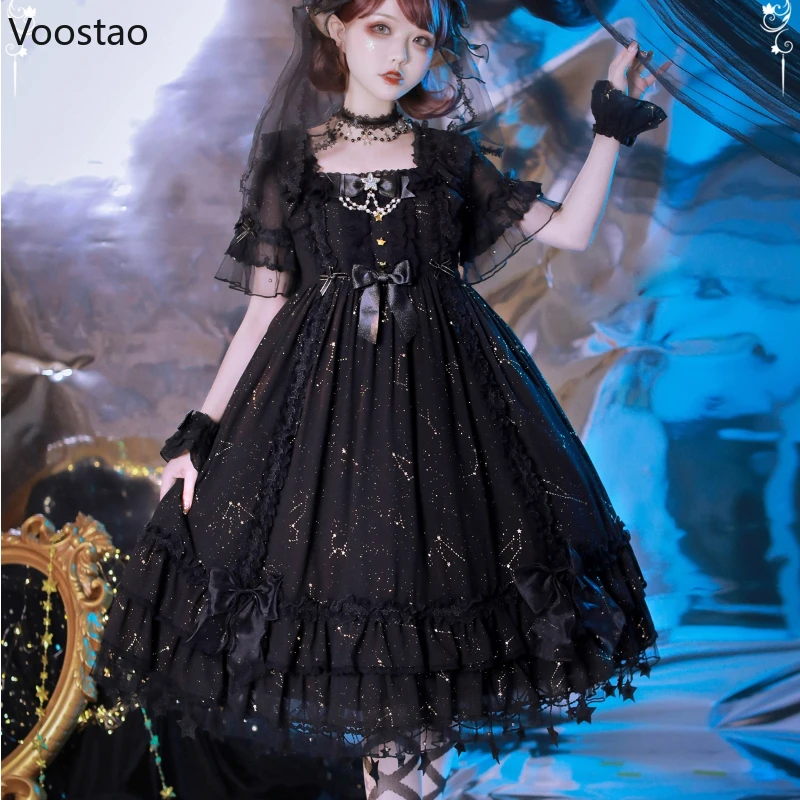 Victorian Gothic Lolita Dress Women Elegant Sweet Dark Bow Pearl Chain Evening Party Dresses Harajuku Y2k Punk Princess Dress
Victorian Gothic Lolita Dress Women Elegant Sweet Dark Bow Pearl Chain Evening Party Dresses Harajuku Y2k Punk Princess Dress