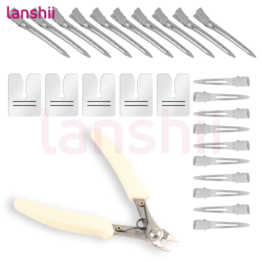 Lanshii K Tip Hair Extension Accessory Kit, 20 Single Prong Clips + 5 Heat Shields + 1 Keratin Glue Cutting Plier
Lanshii K Tip Hair Extension Accessory Kit, 20 Single Prong Clips + 5 Heat Shields + 1 Keratin Glue Cutting Plier