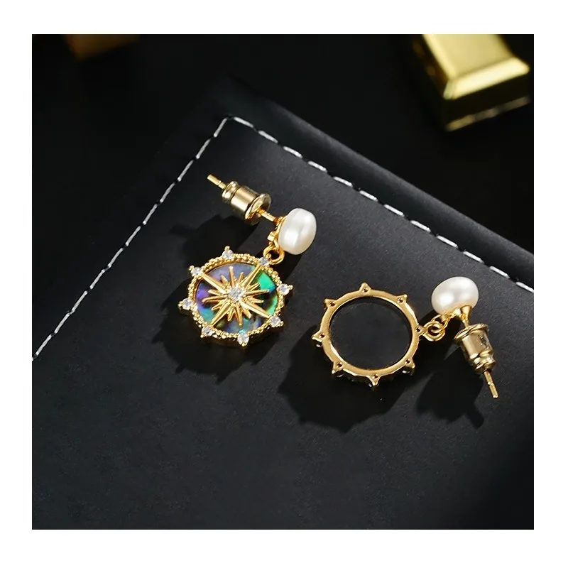 Natural Freshwater Beads, Abalone Shells, Octagram Pendant Earrings, Light Luxury Temperament, Simple and Versatile Earrings, Ea
Natural Freshwater Beads, Abalone Shells, Octagram Pendant Earrings, Light Luxury Temperament, Simple and Versatile Earrings, Ea