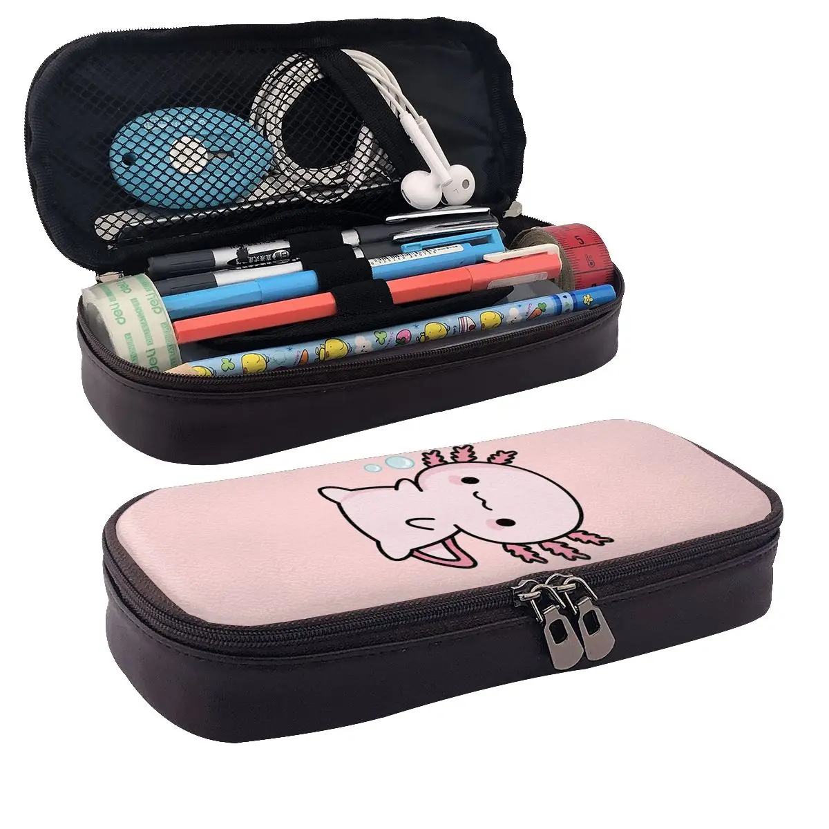 Cute Axolotl Salute Leather Pencil Case Pencil Pouch Storage Stationery Supplies Pen Box Pencil Bag for Boy Girl Gifts
Cute Axolotl Salute Leather Pencil Case Pencil Pouch Storage Stationery Supplies Pen Box Pencil Bag for Boy Girl Gifts
