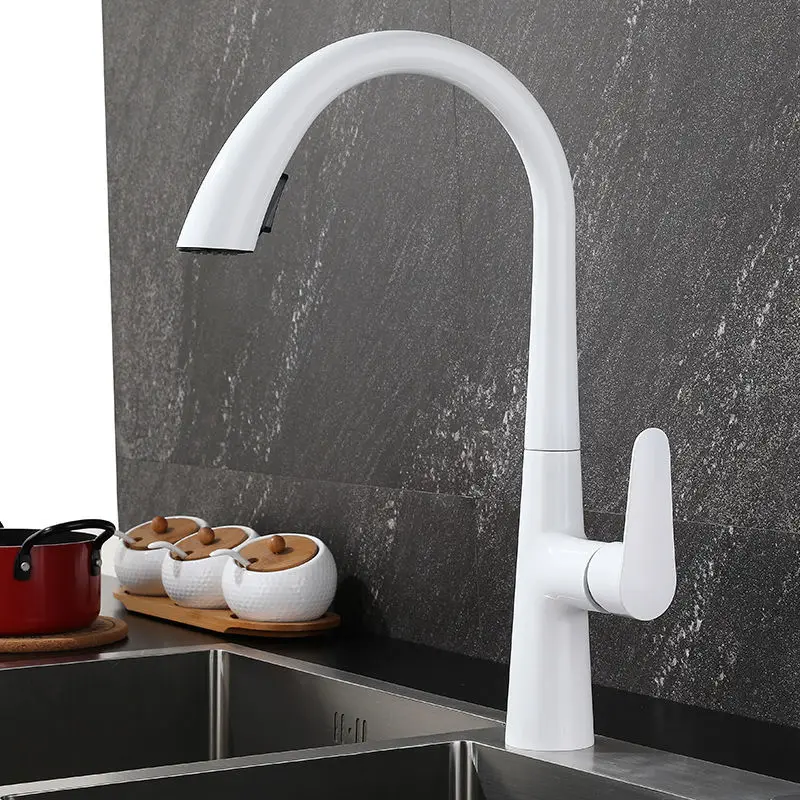 High quality pull out kitchen faucet single handle white&black&grey Faucet Kitchen tap Hot and Cold Water mixer Faucet
High quality pull out kitchen faucet single handle white&black&grey Faucet Kitchen tap Hot and Cold Water mixer Faucet