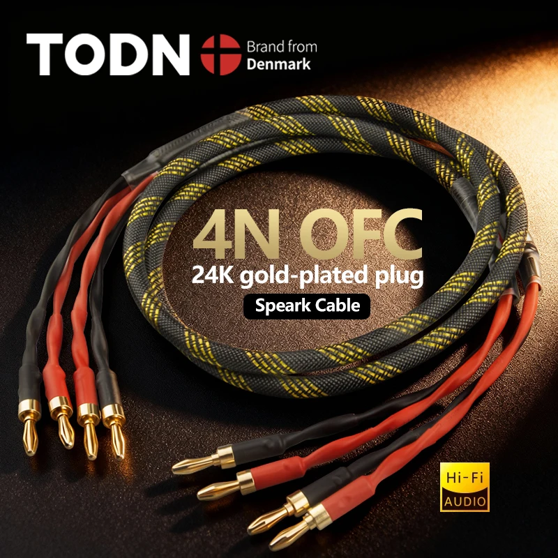 TODN 1 Pair oxygen-free copper amplifier 4N OFC speaker cable Banana plug cable for TV Speaker CD Player
TODN 1 Pair oxygen-free copper amplifier 4N OFC speaker cable Banana plug cable for TV Speaker CD Player