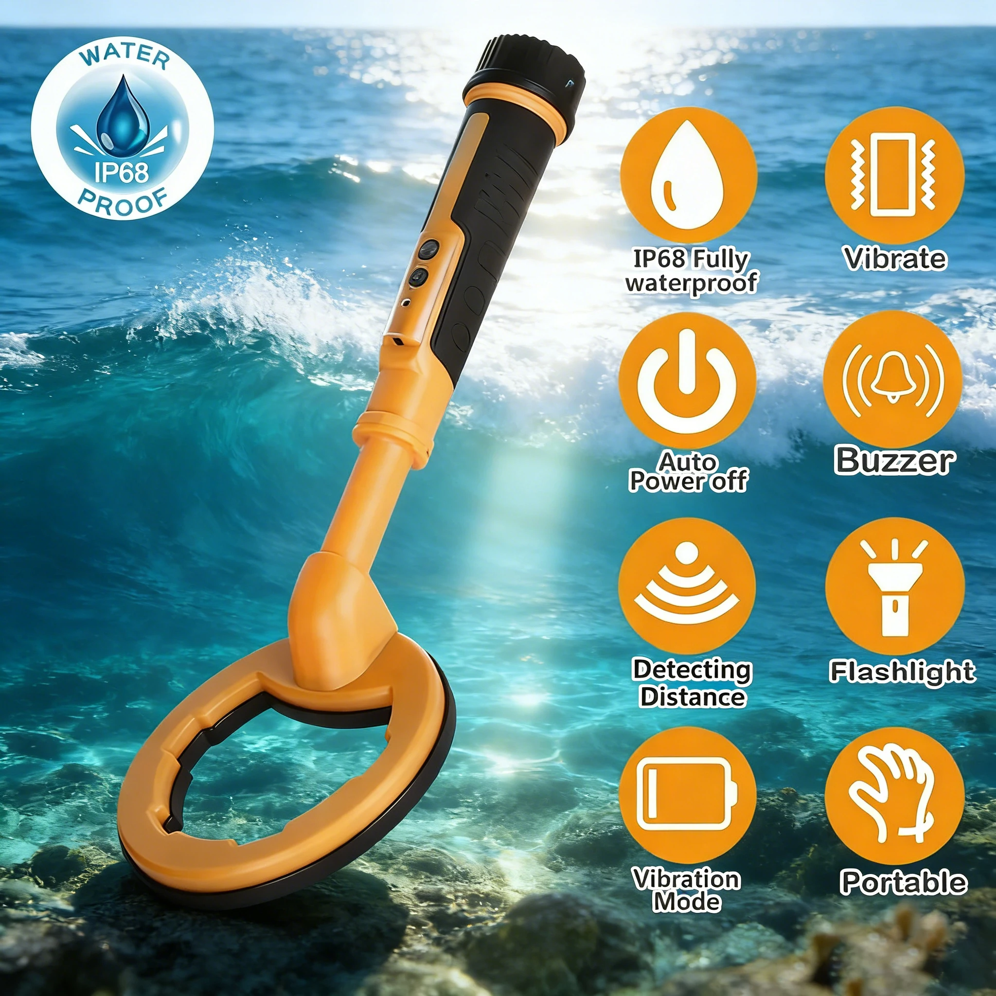 Waterproof Underwater Metal Detector 2 IN 1 Pulse Pinpointer Handheld Induction Diving Treasure Hunting Finder
Waterproof Underwater Metal Detector 2 IN 1 Pulse Pinpointer Handheld Induction Diving Treasure Hunting Finder