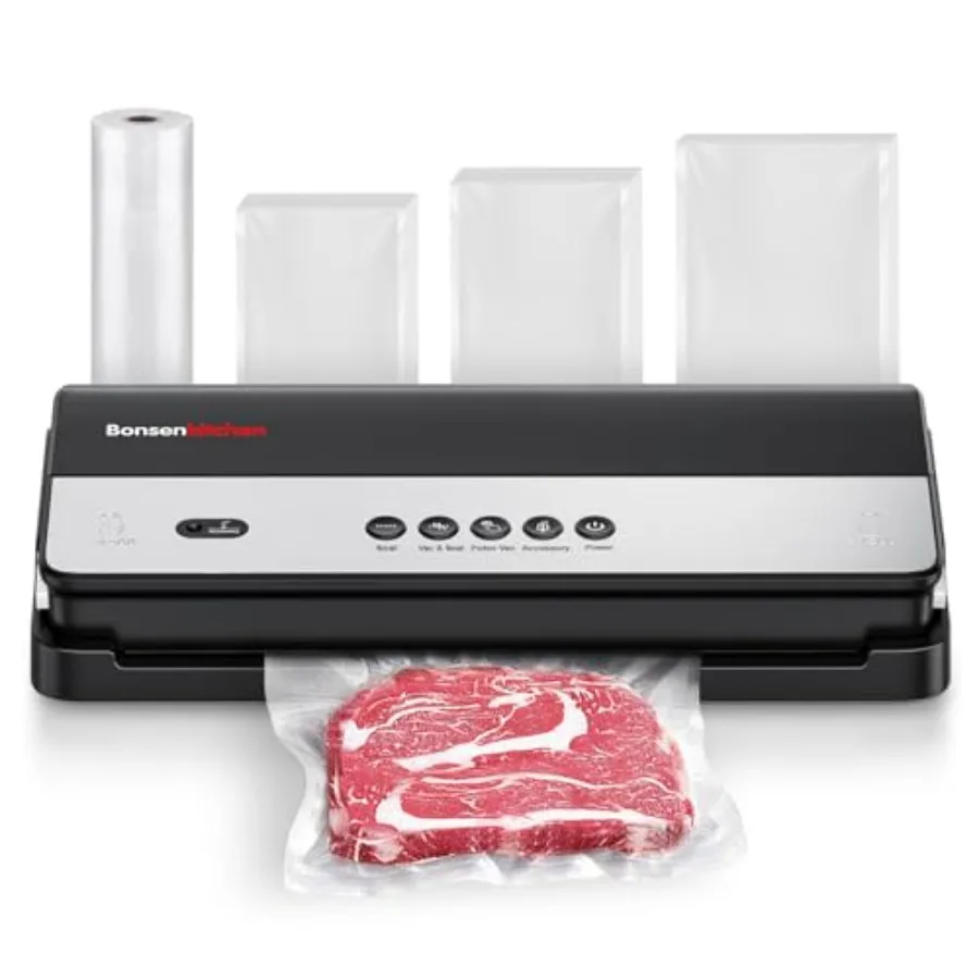 Vacuum Sealer, Multi-Functional Food Sealer with 1 Roll Bag+ 50 Bags, Fast-Compact Design Bag Storage Built-in Cutter, External
Vacuum Sealer, Multi-Functional Food Sealer with 1 Roll Bag+ 50 Bags, Fast-Compact Design Bag Storage Built-in Cutter, External