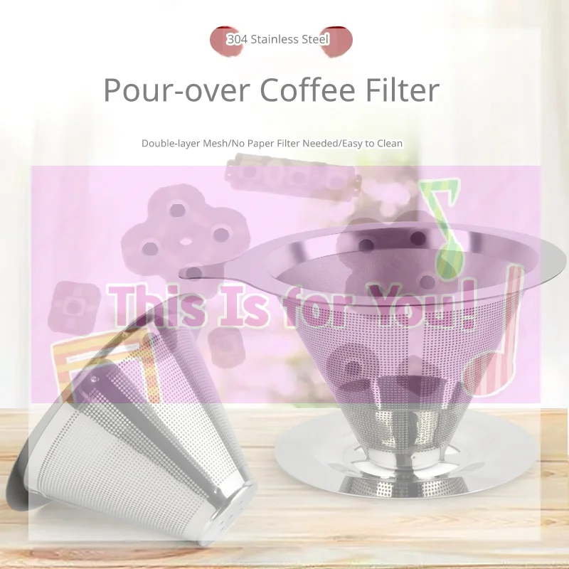 Stainless Steel Double Layer Coffee Filter Dripper 600/800 Mesh Fine Strainer With Heat Resistant Handle For Hand Drip Coffee
Stainless Steel Double Layer Coffee Filter Dripper 600/800 Mesh Fine Strainer With Heat Resistant Handle For Hand Drip Coffee