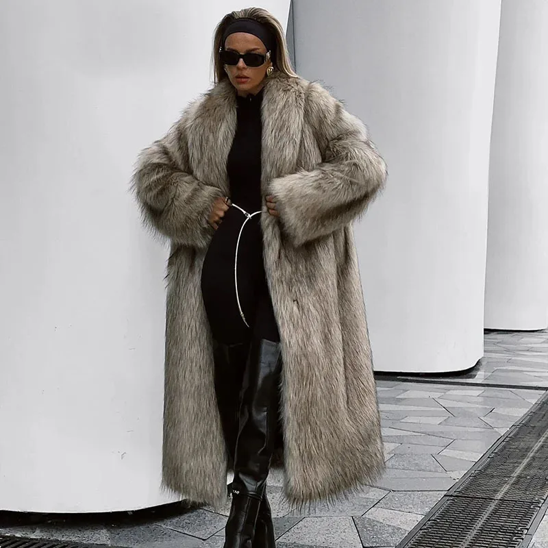 Autumn Winter Faux Fox Fur Coat European American Street Fashion Long Loose Eco-friendly Fur Cardigan High-end Trench Coat
Autumn Winter Faux Fox Fur Coat European American Street Fashion Long Loose Eco-friendly Fur Cardigan High-end Trench Coat