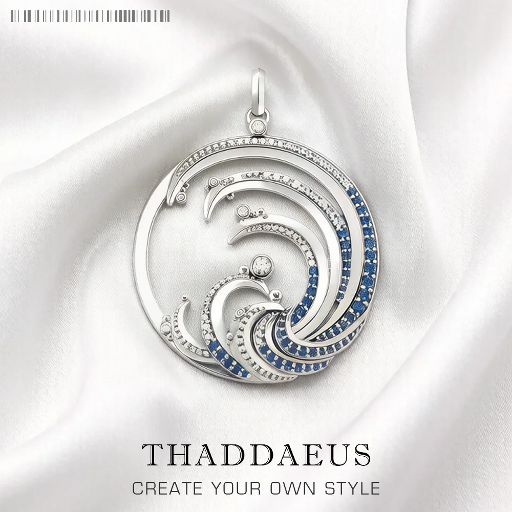 Wave With Blue Stone Pendants New Expressive Jewelry Pure 925 Sterling Silver Accessories Ocean Gift For Women
Wave With Blue Stone Pendants New Expressive Jewelry Pure 925 Sterling Silver Accessories Ocean Gift For Women
