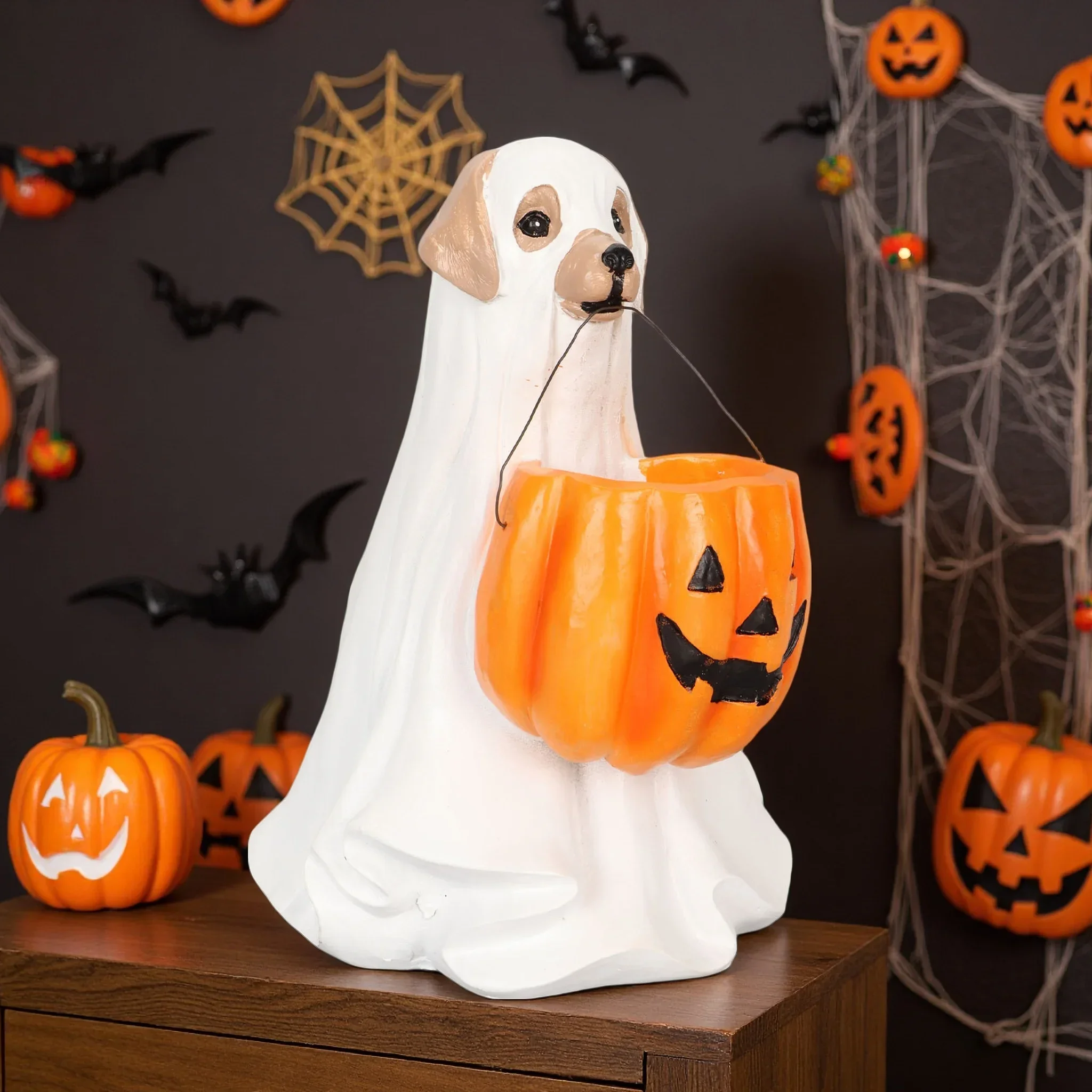 Adorable Dog Ghost Statue 2025 Halloween Decoration Sculpture Resin Craft Halloween Figurine Ornament for Home Holiday Decor
Adorable Dog Ghost Statue 2025 Halloween Decoration Sculpture Resin Craft Halloween Figurine Ornament for Home Holiday Decor